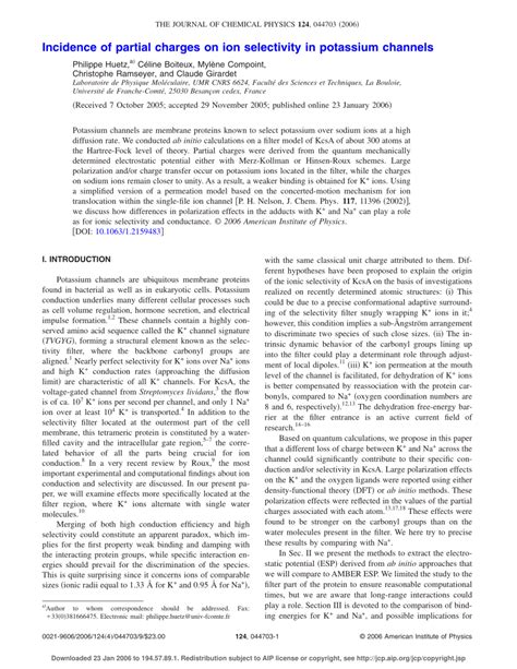 celine boiteux google scholar|Incidence of partial charges on ion selectivity in potassium channels.